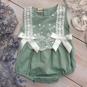 baby girl sage green dress